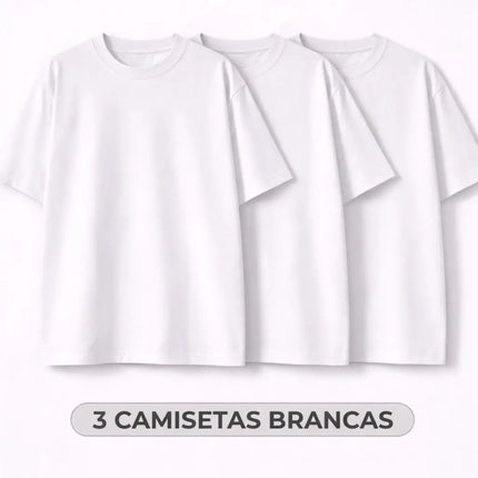 Kit 3 Camisetas Oversized Básicas 100% Algodão 30.1