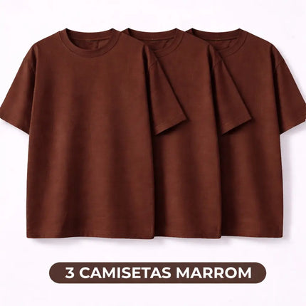 Kit 3 Camisetas Oversized Básicas 100% Algodão 30.1