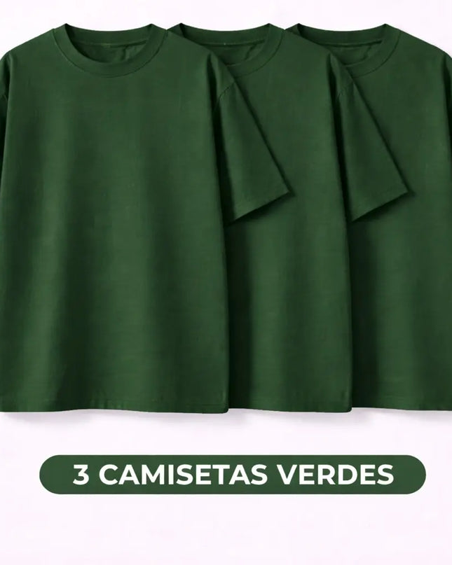 Kit 3 Camisetas Oversized Básicas 100% Algodão 30.1