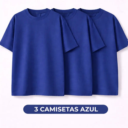 Kit 3 Camisetas Oversized Básicas 100% Algodão 30.1