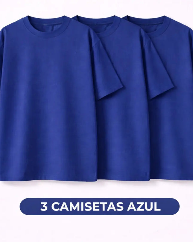 Kit 3 Camisetas Oversized Básicas 100% Algodão 30.1