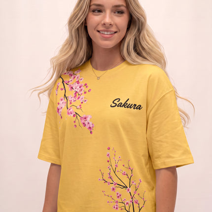 CAMISETA FEMININA SAKURA - FLORES DE CEREJEIRA