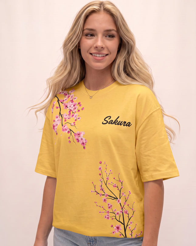 CAMISETA FEMININA SAKURA - FLORES DE CEREJEIRA