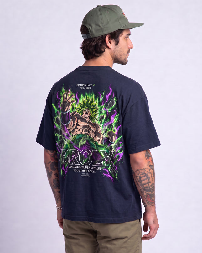 CAMISETA MASCULINA BROLY LENDÁRIO SUPER SAIYAJIN - PODER DOS DEUSES