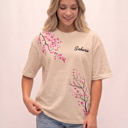 CAMISETA FEMININA SAKURA - FLORES DE CEREJEIRA