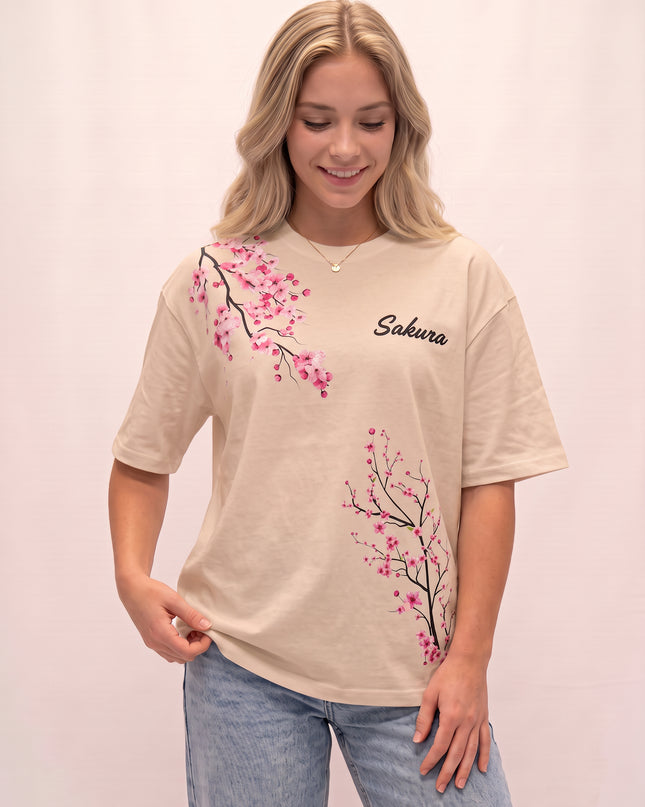 CAMISETA FEMININA SAKURA - FLORES DE CEREJEIRA