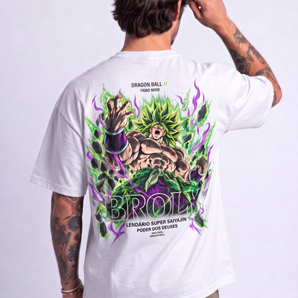 CAMISETA MASCULINA BROLY LENDÁRIO SUPER SAIYAJIN - PODER DOS DEUSES