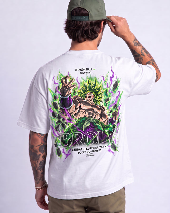 CAMISETA MASCULINA BROLY LENDÁRIO SUPER SAIYAJIN - PODER DOS DEUSES
