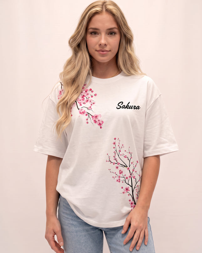 CAMISETA FEMININA SAKURA - FLORES DE CEREJEIRA