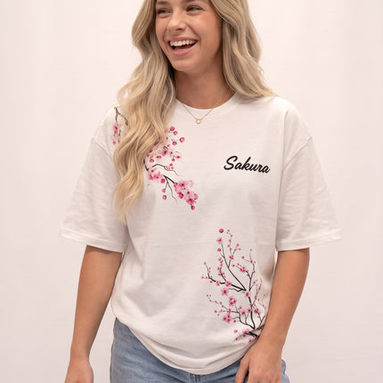 CAMISETA FEMININA SAKURA - FLORES DE CEREJEIRA