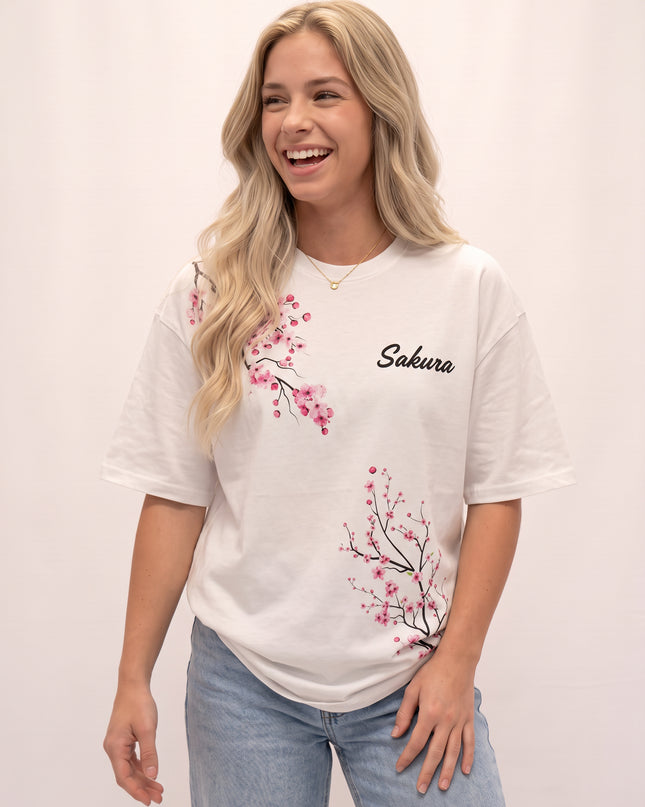 CAMISETA FEMININA SAKURA - FLORES DE CEREJEIRA