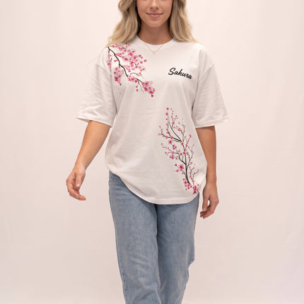 CAMISETA FEMININA SAKURA - FLORES DE CEREJEIRA