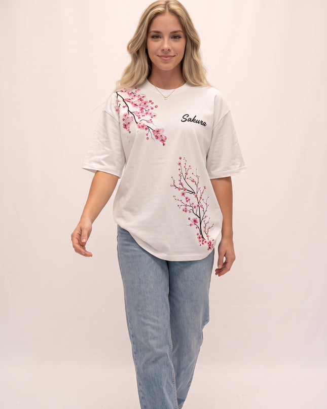 CAMISETA FEMININA SAKURA - FLORES DE CEREJEIRA