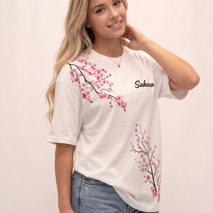 CAMISETA FEMININA SAKURA - FLORES DE CEREJEIRA