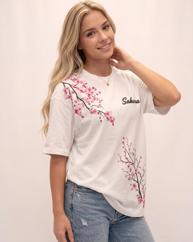 CAMISETA FEMININA SAKURA - FLORES DE CEREJEIRA
