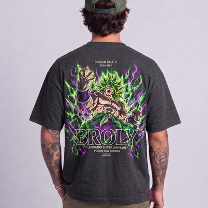 CAMISETA MASCULINA BROLY LENDÁRIO SUPER SAIYAJIN - PODER DOS DEUSES
