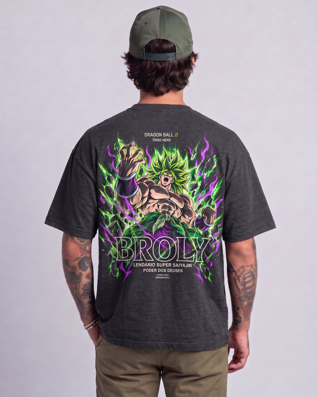 CAMISETA MASCULINA BROLY LENDÁRIO SUPER SAIYAJIN - PODER DOS DEUSES