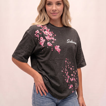 CAMISETA FEMININA SAKURA - FLORES DE CEREJEIRA