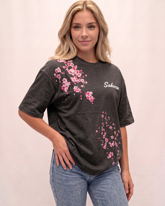 CAMISETA FEMININA SAKURA - FLORES DE CEREJEIRA