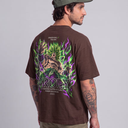 CAMISETA MASCULINA BROLY LENDÁRIO SUPER SAIYAJIN - PODER DOS DEUSES
