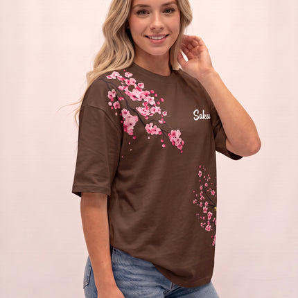 CAMISETA FEMININA SAKURA - FLORES DE CEREJEIRA