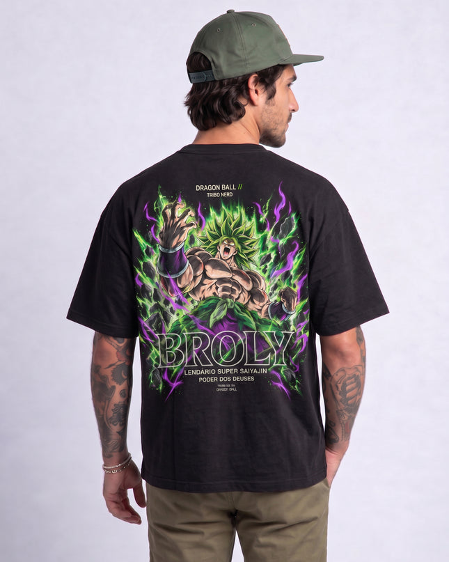 CAMISETA MASCULINA BROLY LENDÁRIO SUPER SAIYAJIN - PODER DOS DEUSES