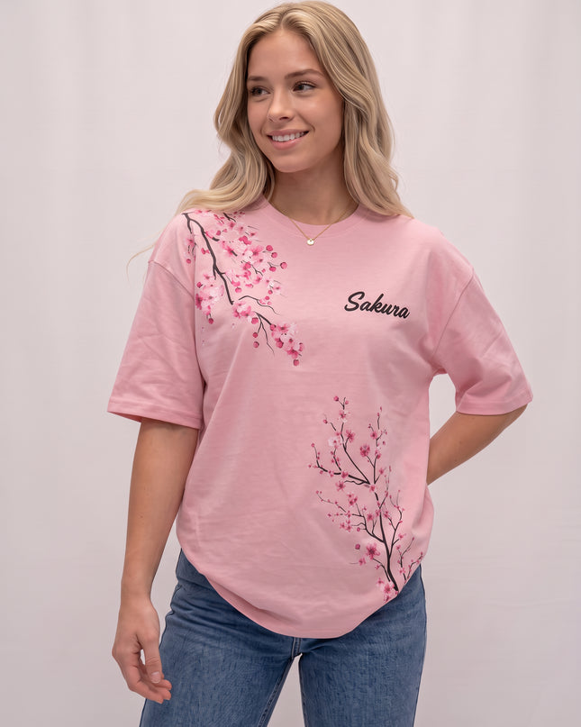 CAMISETA FEMININA SAKURA - FLORES DE CEREJEIRA