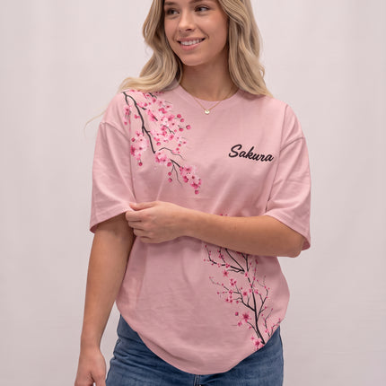 CAMISETA FEMININA SAKURA - FLORES DE CEREJEIRA