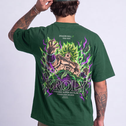 CAMISETA MASCULINA BROLY LENDÁRIO SUPER SAIYAJIN - PODER DOS DEUSES