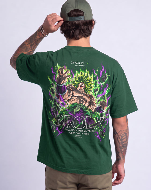 CAMISETA MASCULINA BROLY LENDÁRIO SUPER SAIYAJIN - PODER DOS DEUSES