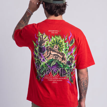 CAMISETA MASCULINA BROLY LENDÁRIO SUPER SAIYAJIN - PODER DOS DEUSES