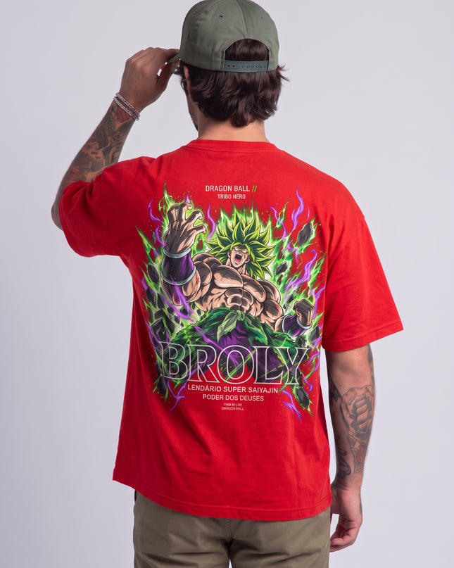 CAMISETA MASCULINA BROLY LENDÁRIO SUPER SAIYAJIN - PODER DOS DEUSES