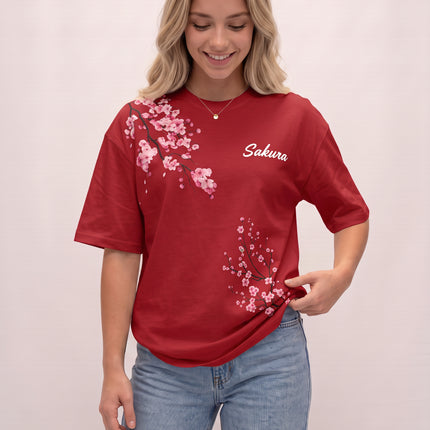 CAMISETA FEMININA SAKURA - FLORES DE CEREJEIRA