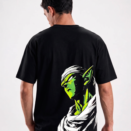 Camiseta Piccolo Guerreiro Namekuseijin Dragon Ball preta - costas