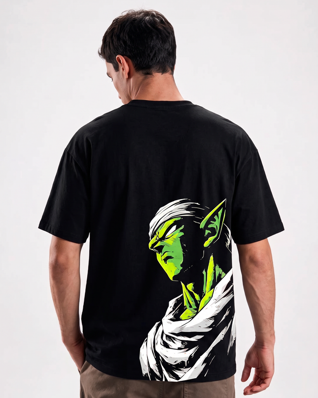 Camiseta Piccolo Guerreiro Namekuseijin Dragon Ball preta - costas
