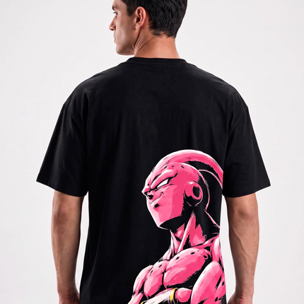 Camiseta Majin Boo Poder Caótico Dragon Ball preta - costas