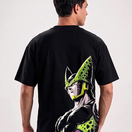 Camiseta Cell Forma Perfeita Dragon Ball preta - costas